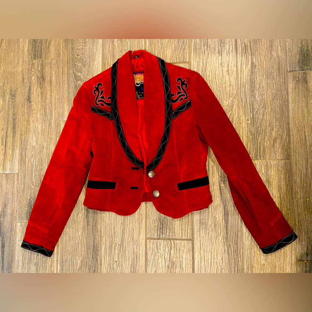 Cripple Creek Elegant Red Leather Western Women's Jacket Small